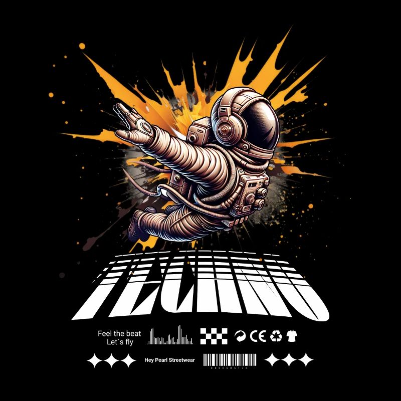 Astronaut im Sprayer-Splash Techno