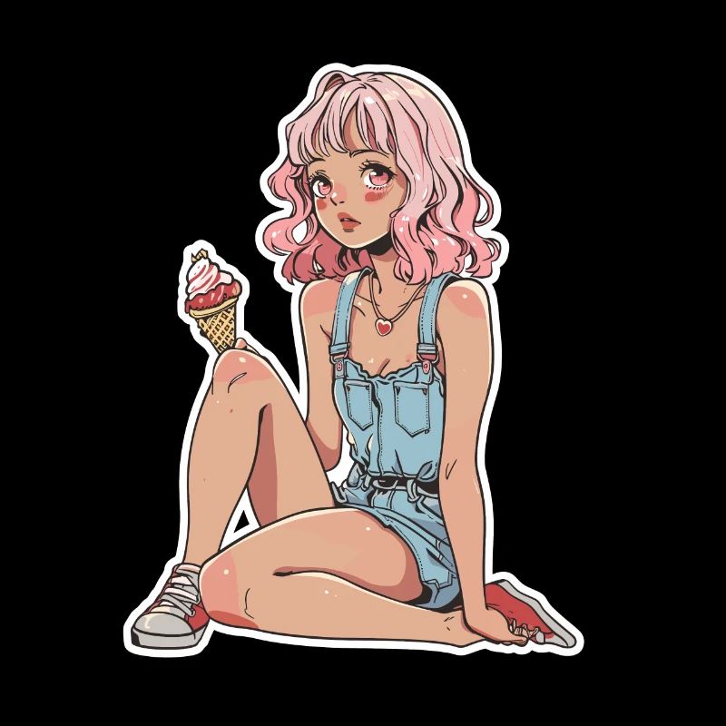 Fille de crème glacée