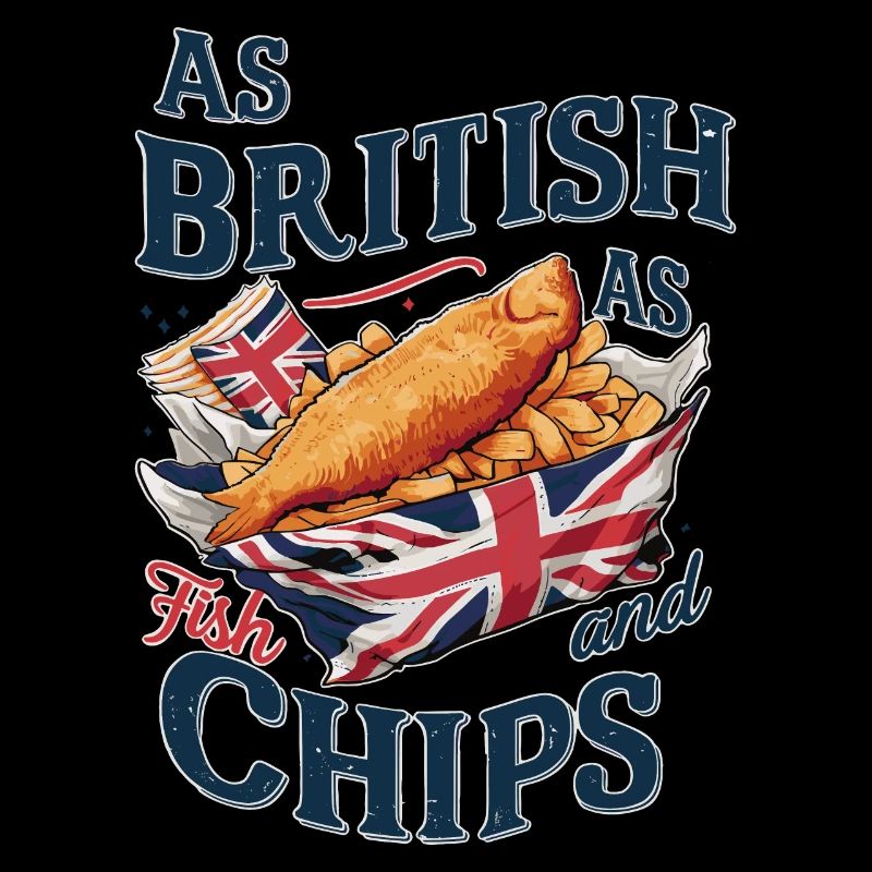 Britisk Pride Fish and Chips Union Jack Design