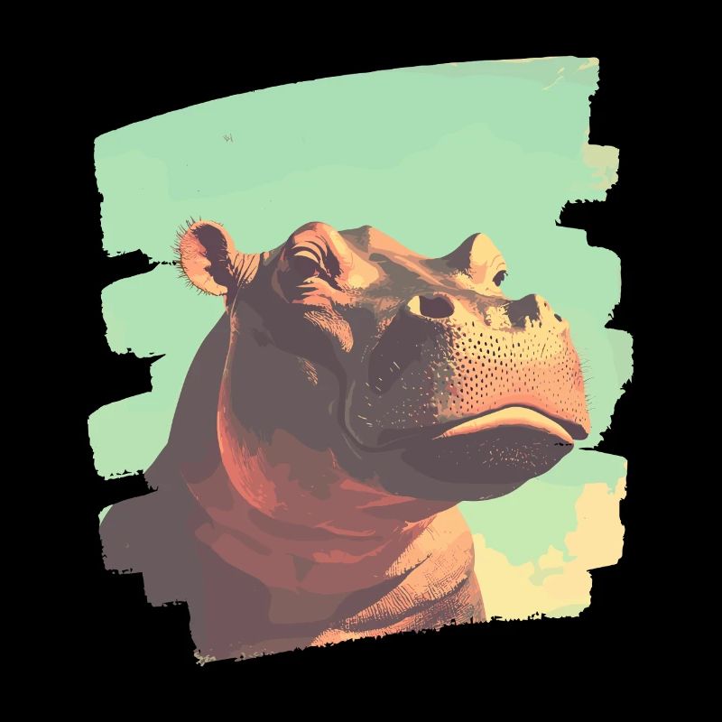 Nilpferd Retro