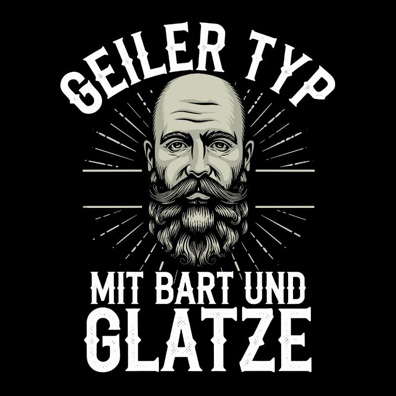 Geiler Typ Mit Bart & Glatze Glatzkopf Bartträger