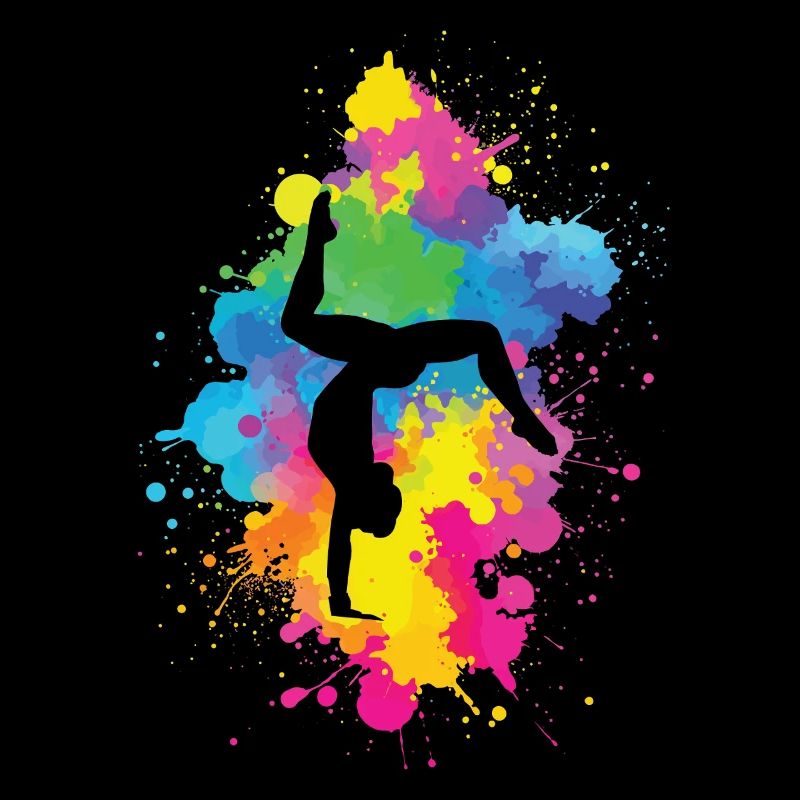 Acrobaties avec explosion de couleurs