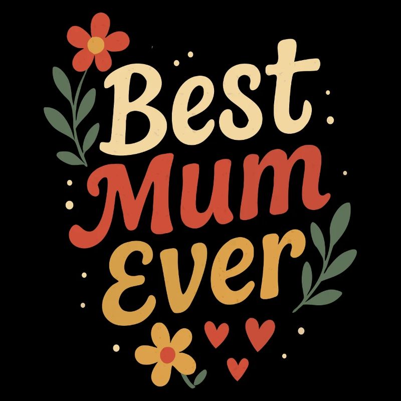 Perfektes Mutter-Design mit Blumen und Herzen