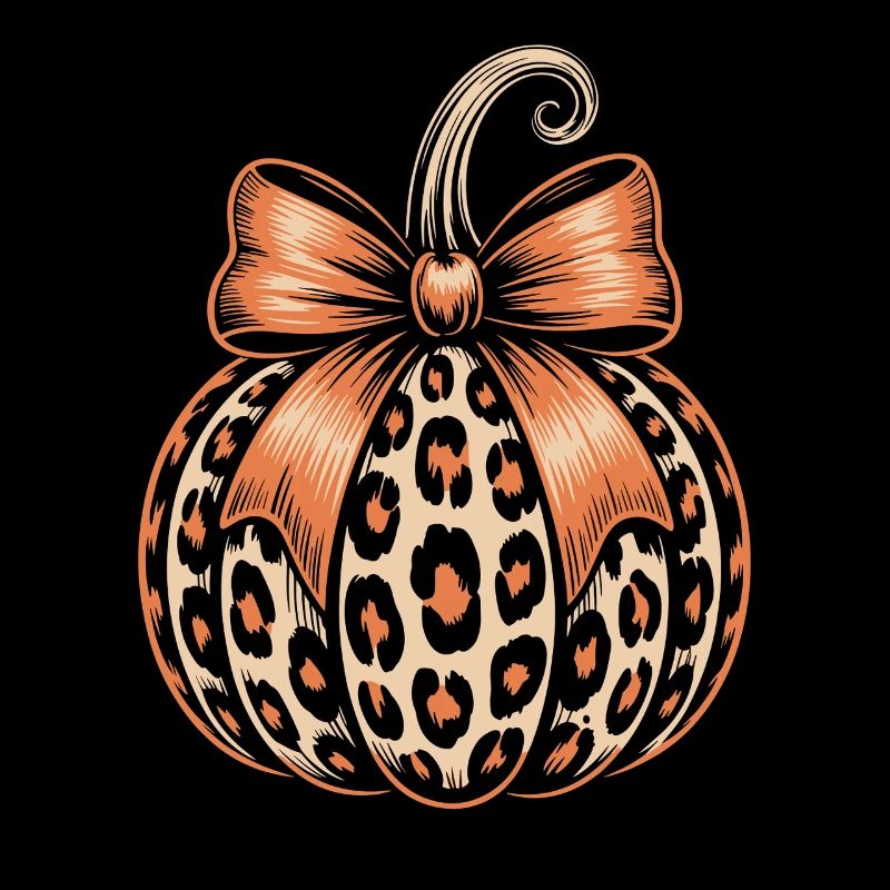 Leopard Print Pumpkin with Bow