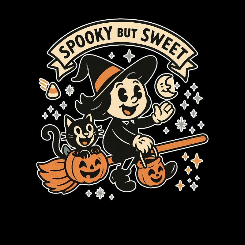 Cute Witch with Pumpkins