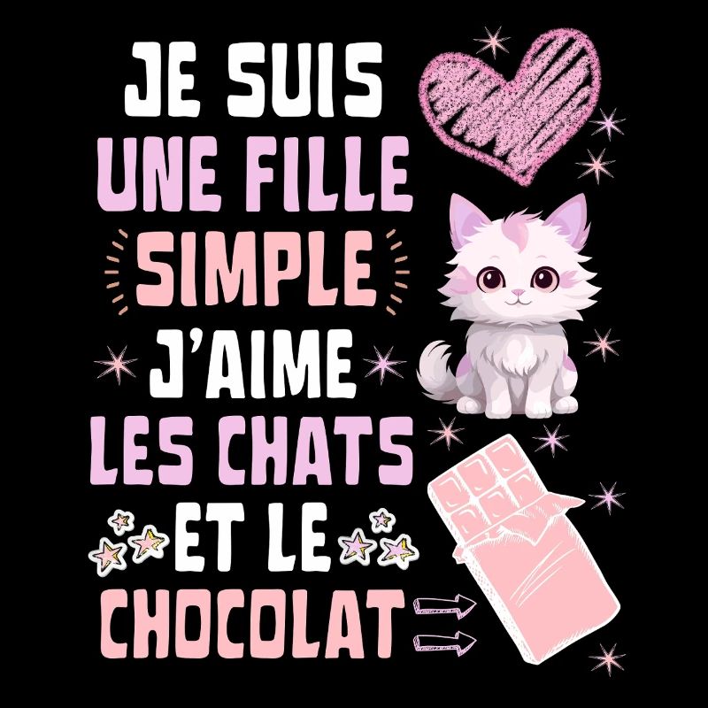 Ich bin ein einfaches Katzen- und Schokoladenmädchen
