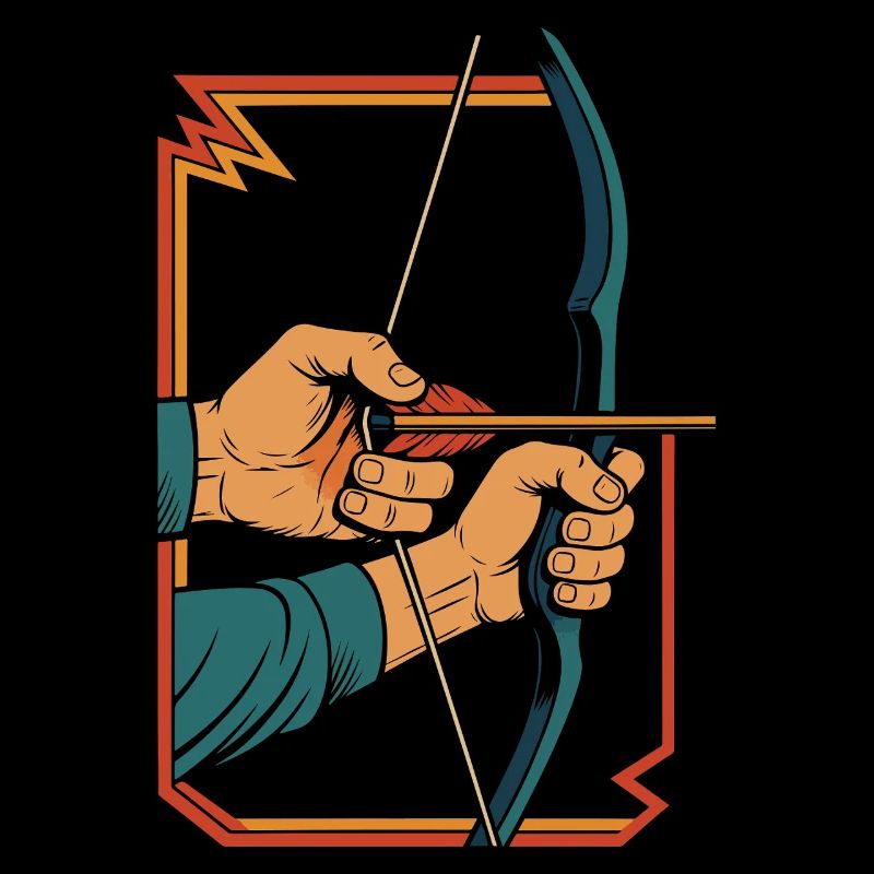 archery bow target archer hands retro