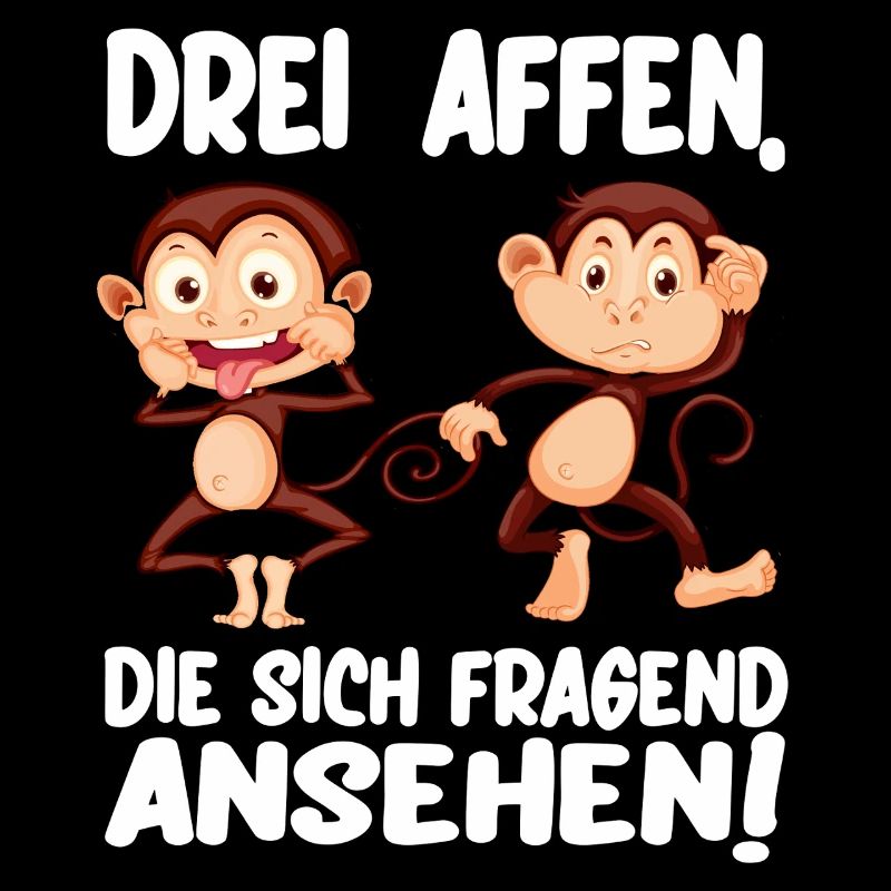 Three monkeys looking at each other questioningly Funny