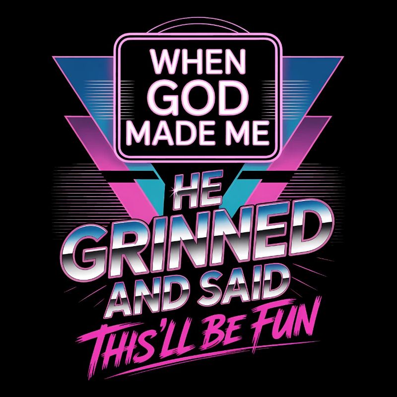 Als Gott mich Schuf Grinste Er Lustiger Synthwave
