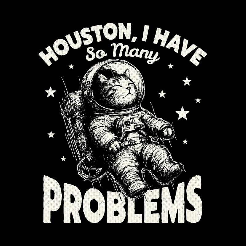 Houston J’ai tellement de problèmes drôle de chat de l’espace