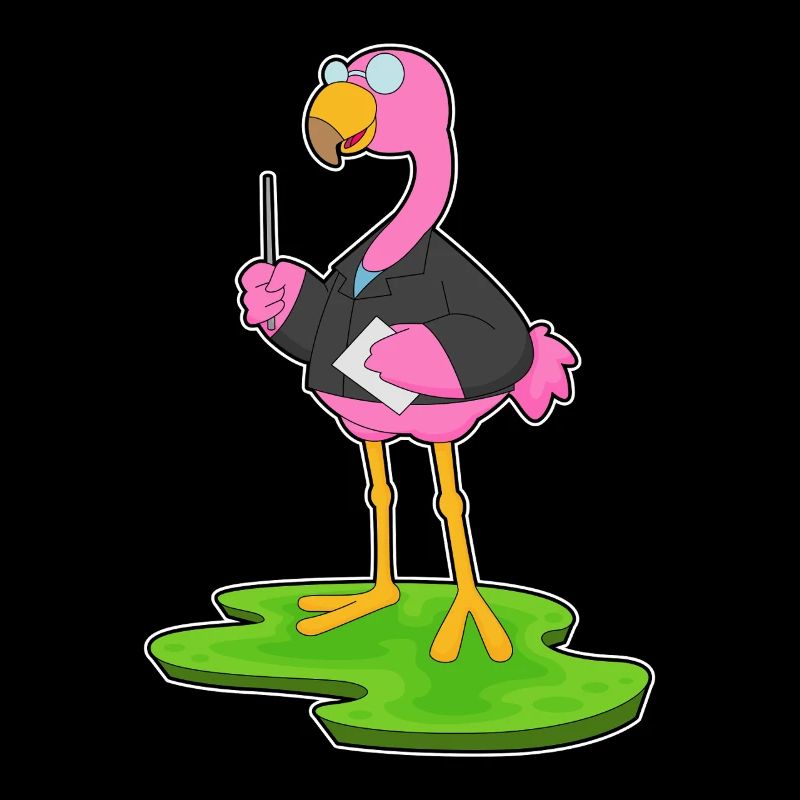 Flamingo Teacher Pointing Stick School