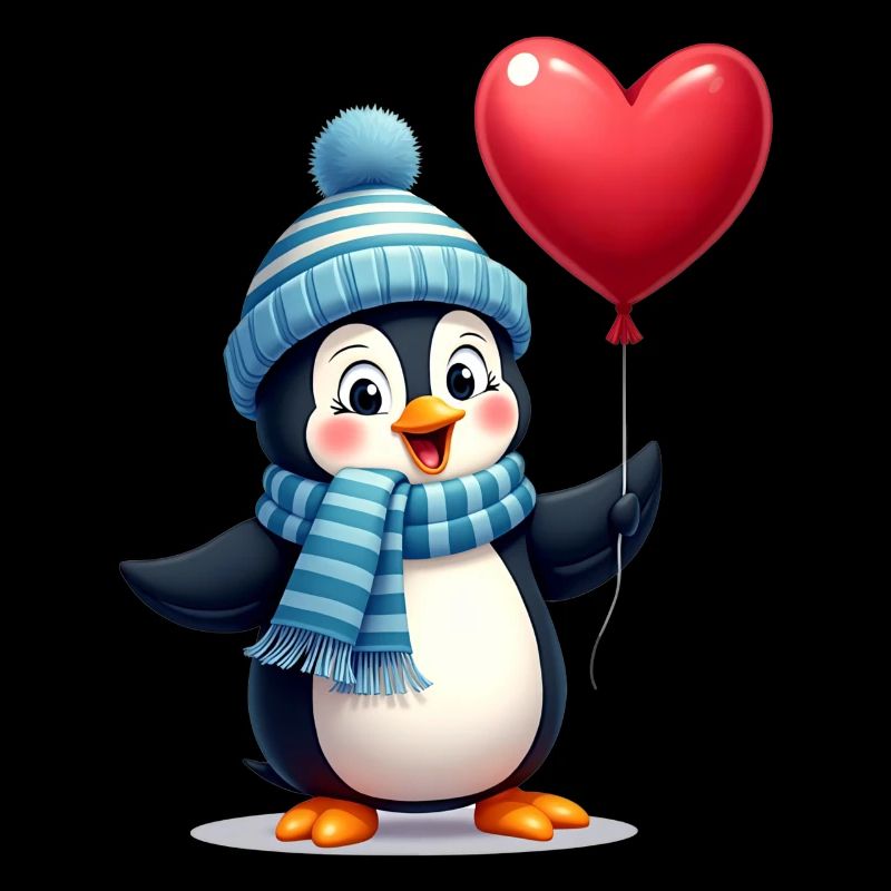 Pingouin mignon avec ballon