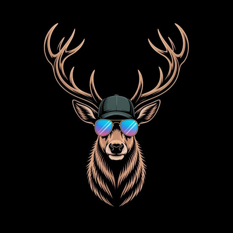 Cooler Hirsch mit Geweih 