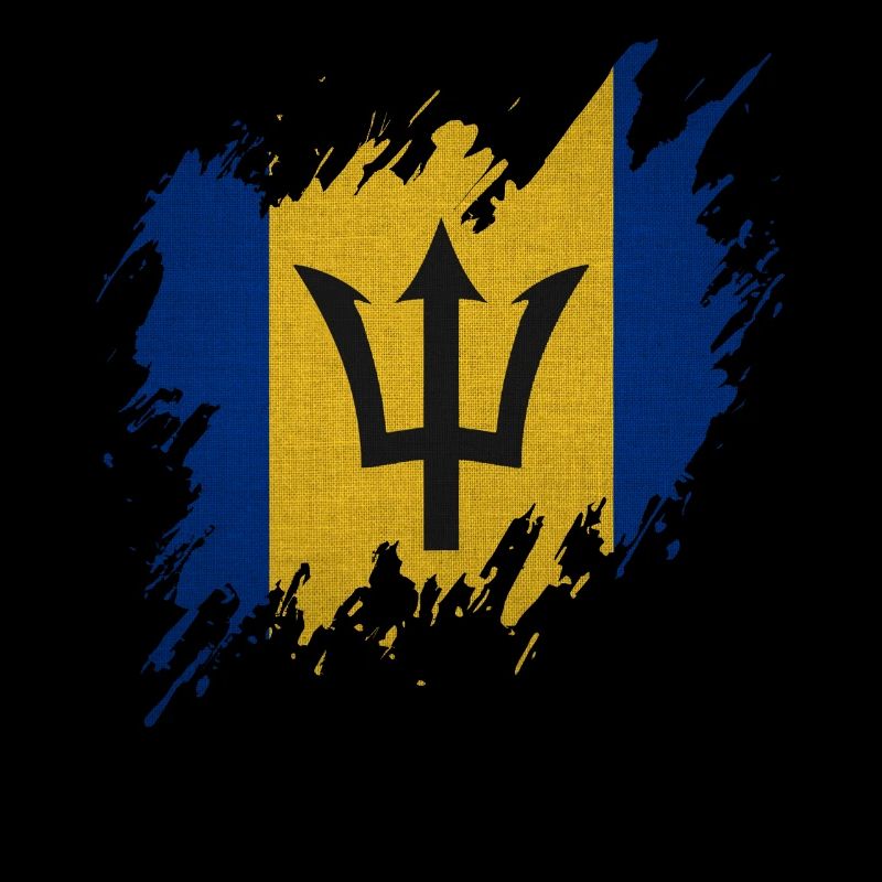 Drapeau de la Barbade, style déchiré