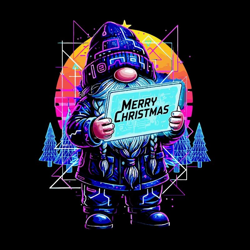 Merry Christmas - Synthwave Gnome 80s