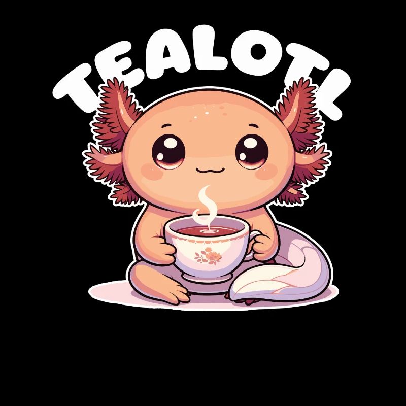 Cute Axolotl Tea Pun Tealotl