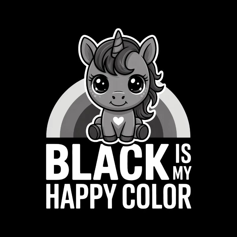 Graues Einhorn mit Regenbogenbogen