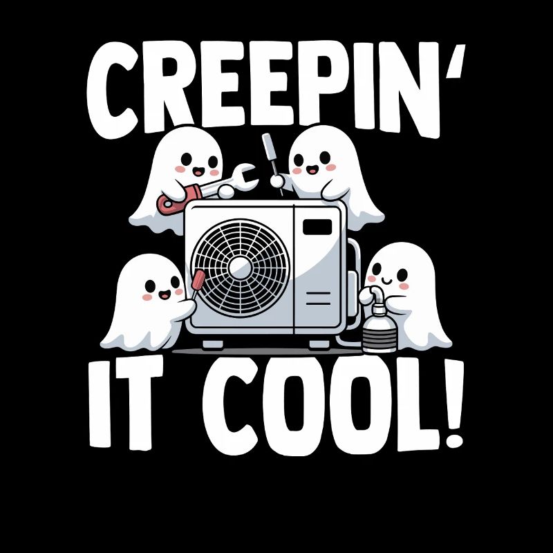 Gruseliger HVAC Geist Geschenk Klima Techniker