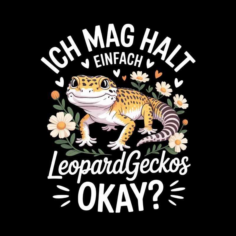 LeopardGecko Charm with Flowers