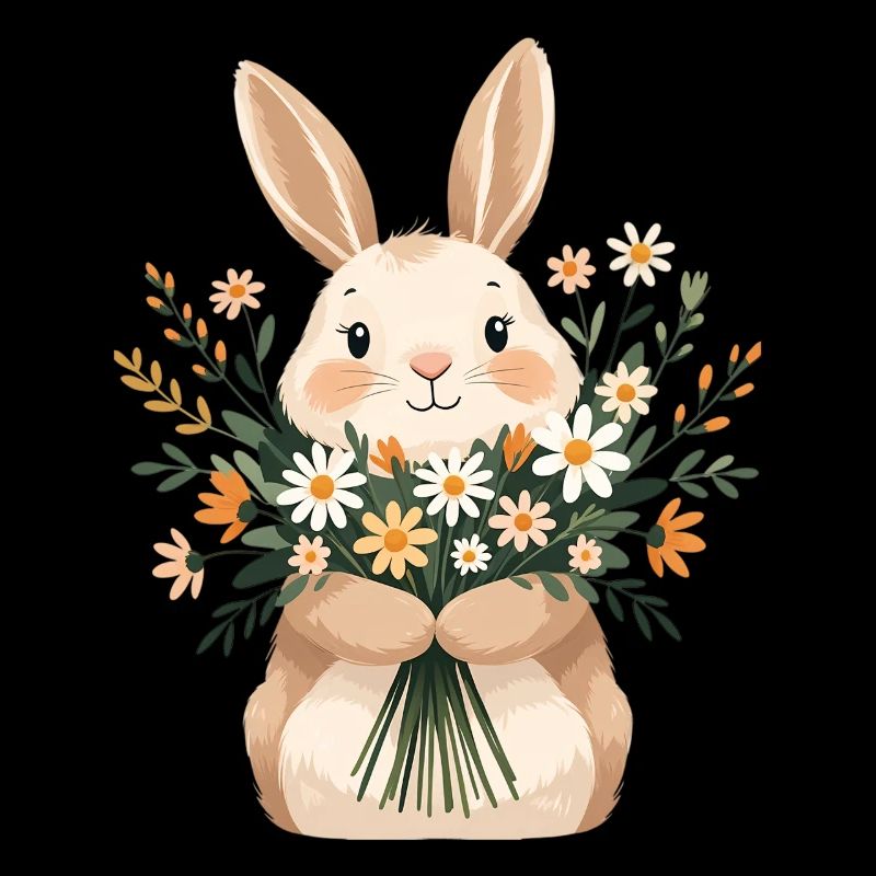 Bunny with spring bouquet