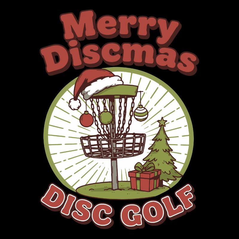 Merry Discmas Disc Golf Funny Flying Disc Basket