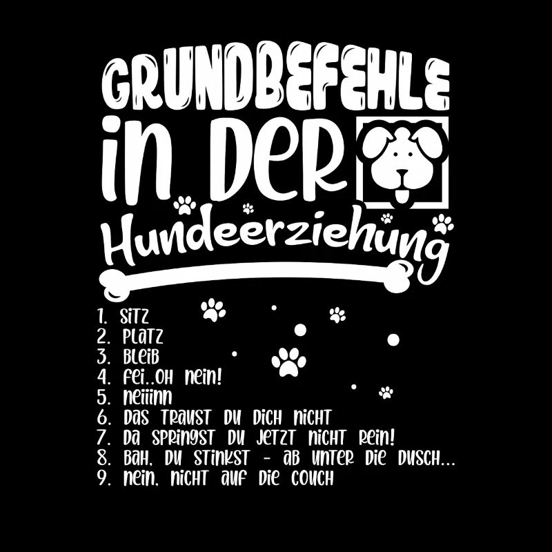 Commandes de base du motif du chien dressé