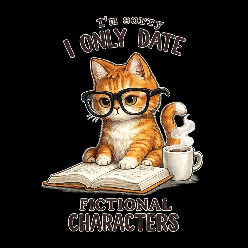 I only date fictional characters – reading cat with