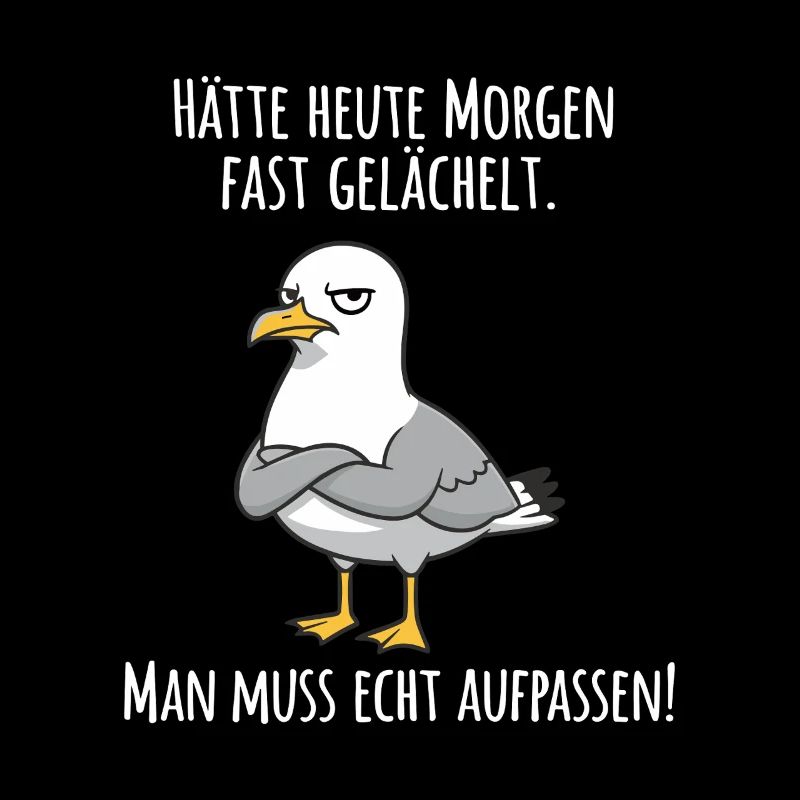 Almost Smiled – Grumpy Seagull for Morning Grouches