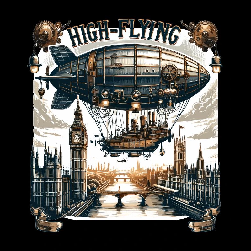 Dirigeable volant au-dessus de Londres