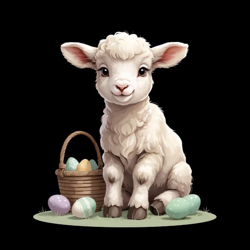 Pastel lamb with Easter eggs