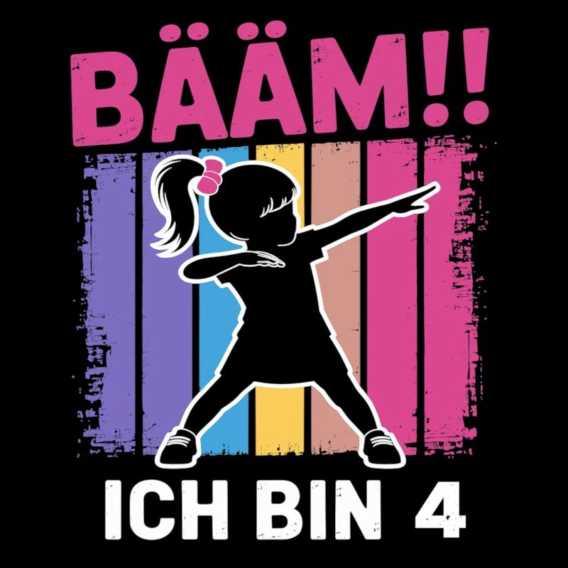 Bääm Ich bin 4 Dabbing Mädchen 4. Geburtstag