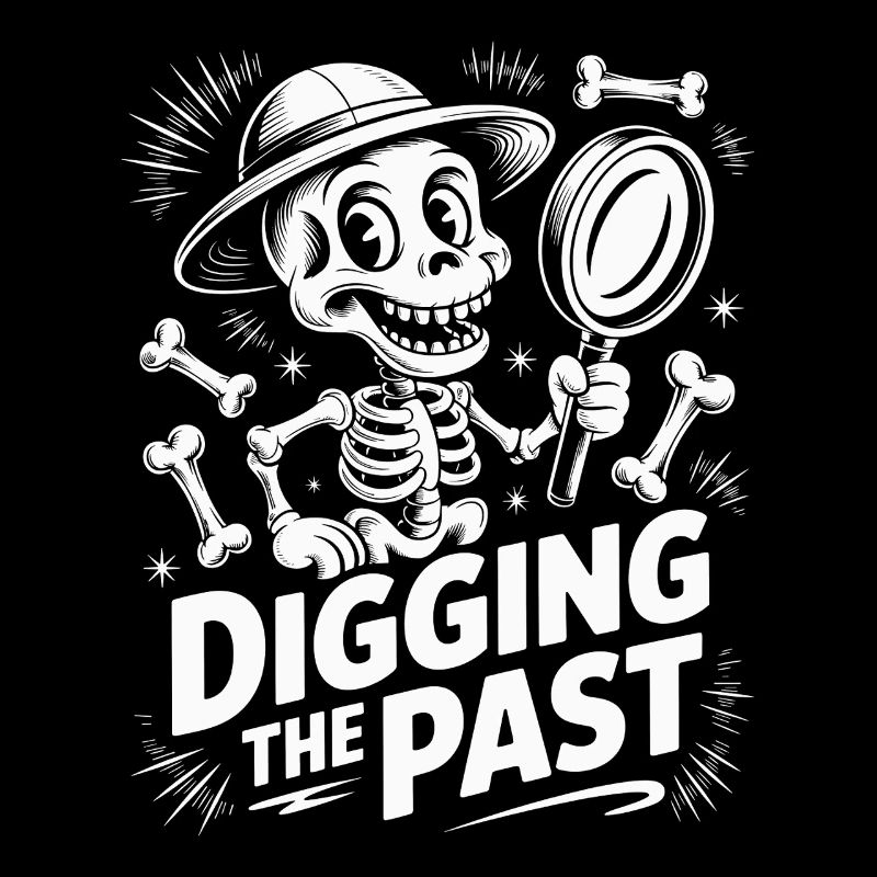 Squelette déterrant le passé