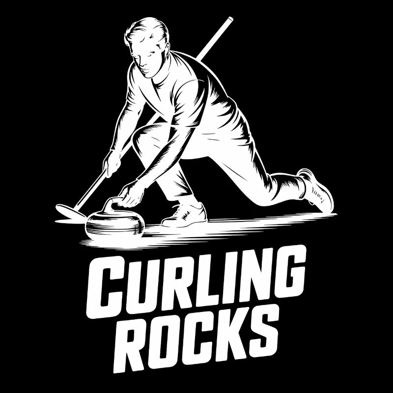 Curling Rocks Wintersport Silhouette Man