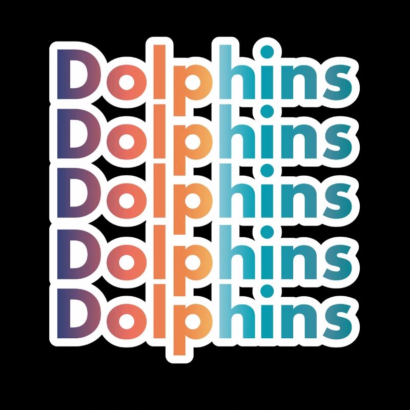 Retro Dolphins Text Ocean Lover Graphic