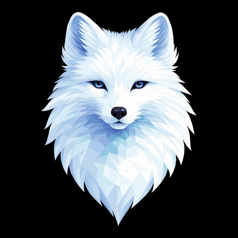 Polar Fox Blue Polygon– Geometric Polar Fox Design