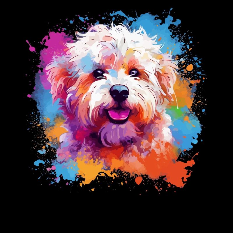 Fris de Bichon colorés avec des éclaboussures de chiens