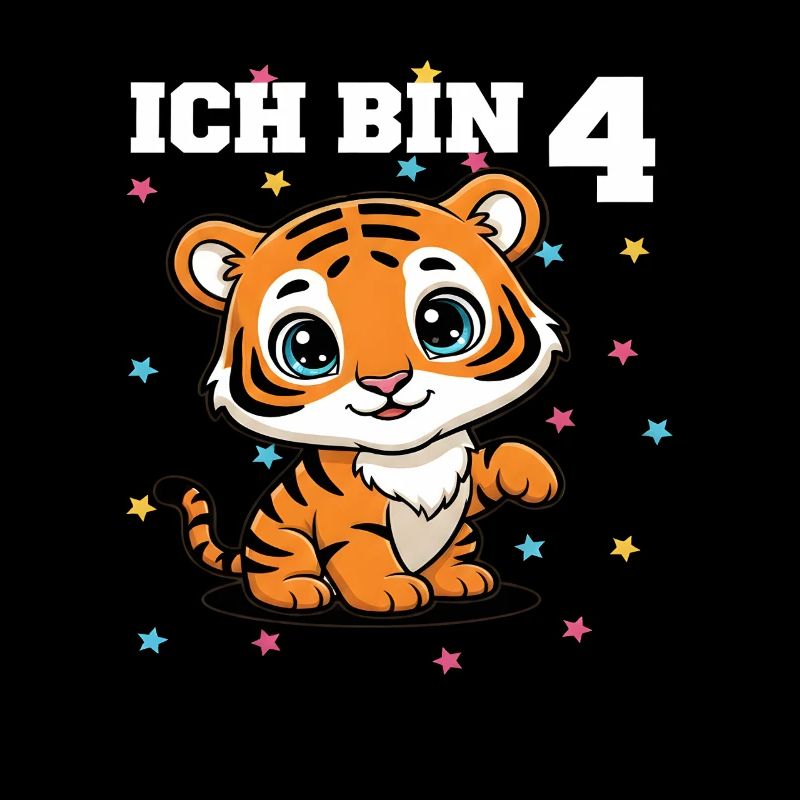 Ich bin 4 - Süßes Tiger zum 4. Geburtstag