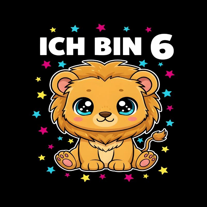 Ich bin 6 - Süßes Löwe zum 6. Geburtstag