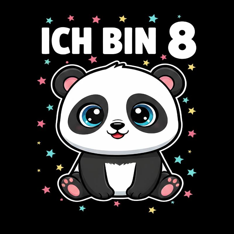 Ich bin 8 - Süßes Panda zum 8. Geburtstag