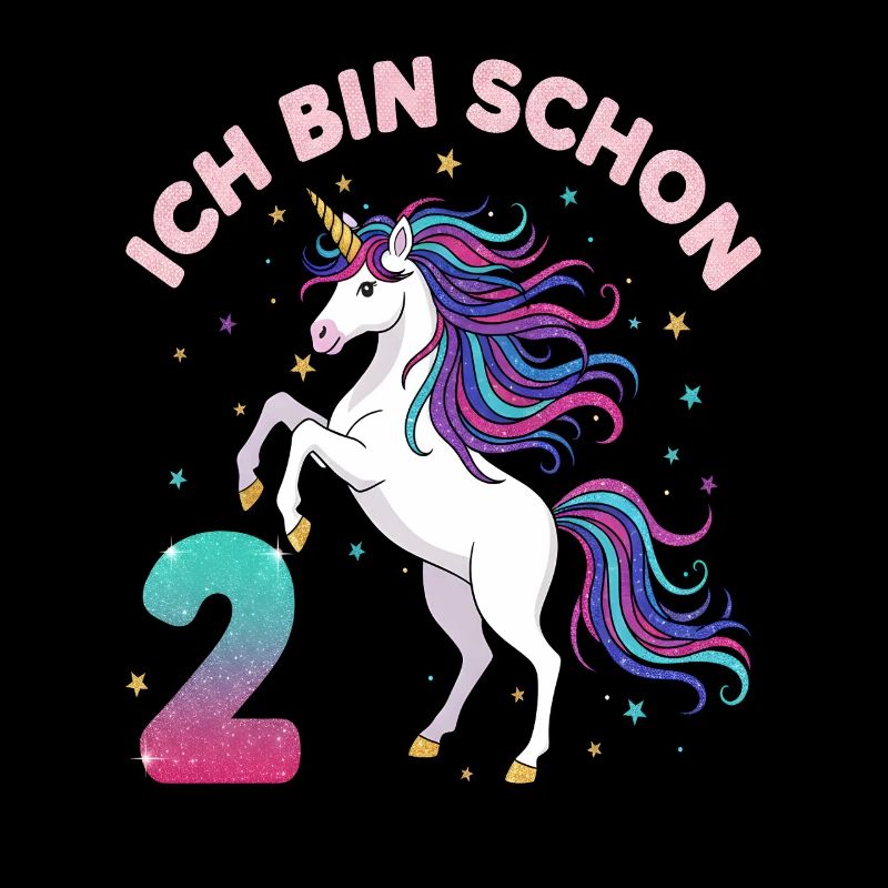 2. Geburtstag Einhorn Mädchen Ich bin schon 2