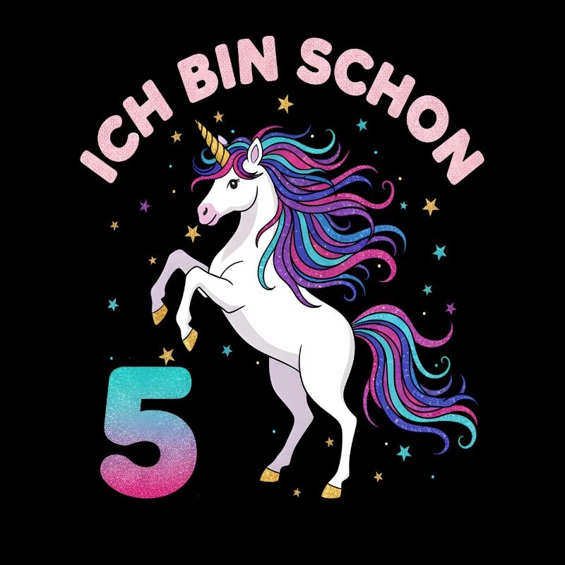 5. Geburtstag Einhorn Mädchen Ich bin schon 5