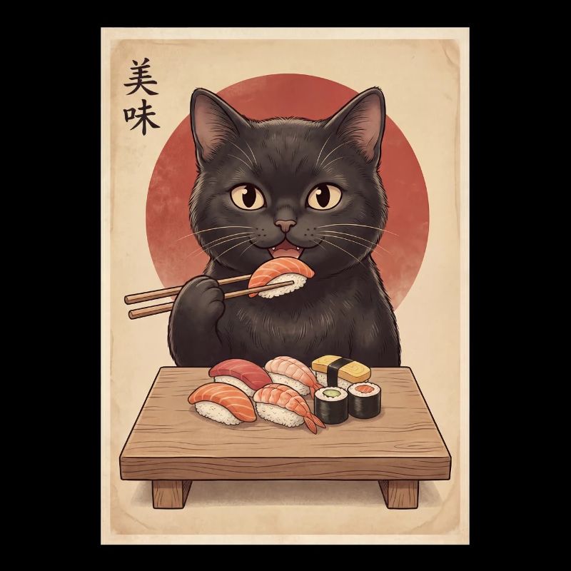 Katze sushi Retro