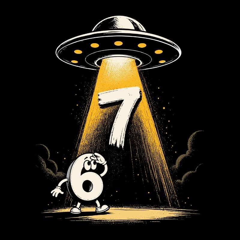 UFO Light Beam Over Number 6 7 Meme