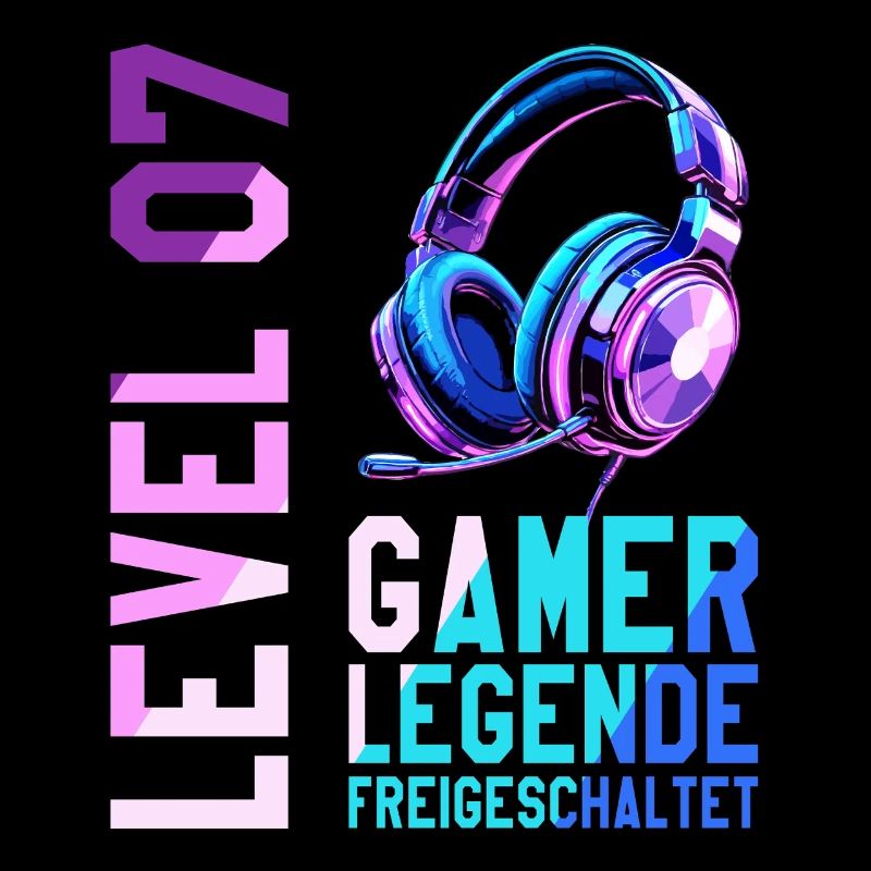 7. Geburtstag Junge Mädchen Gaming Level 7 Jahre
