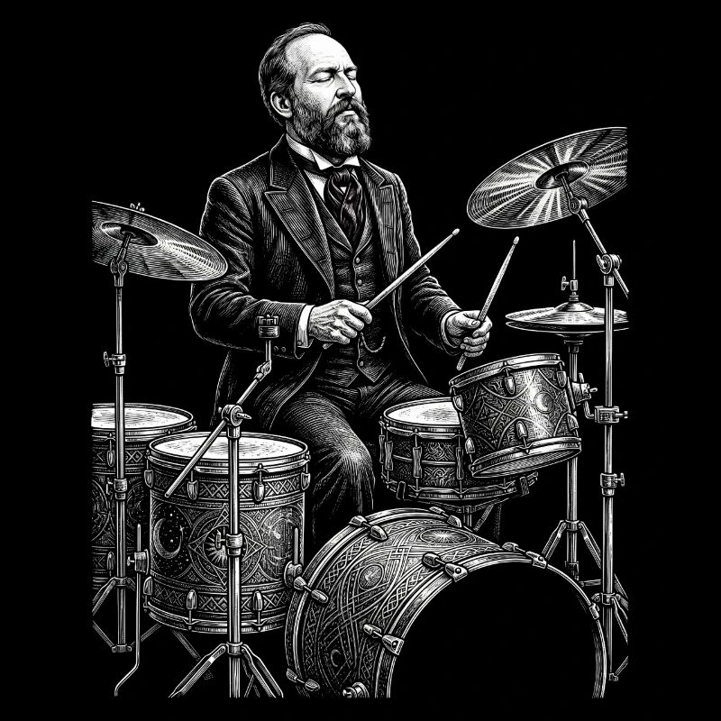 James A. joue de la batterie