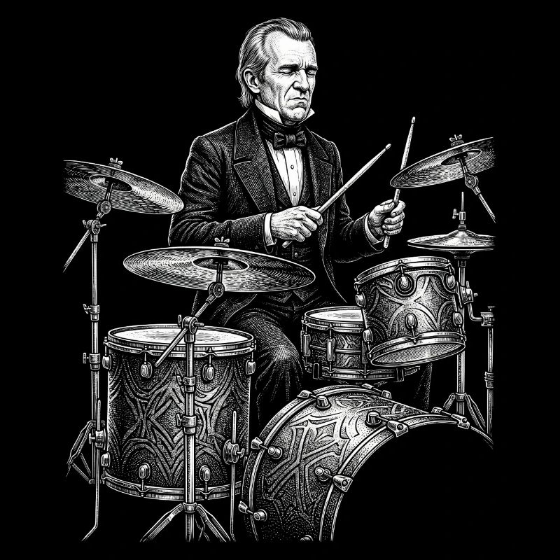 James K. Polk plays drums