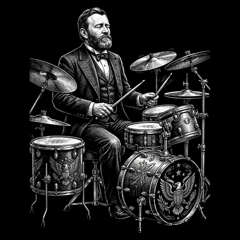 Ulysses S. Grant joue de la batterie