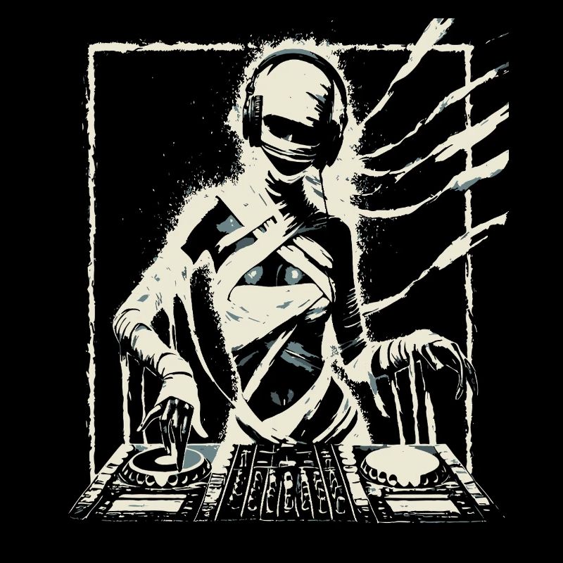 Futuristic DJ with Glitch Effects.