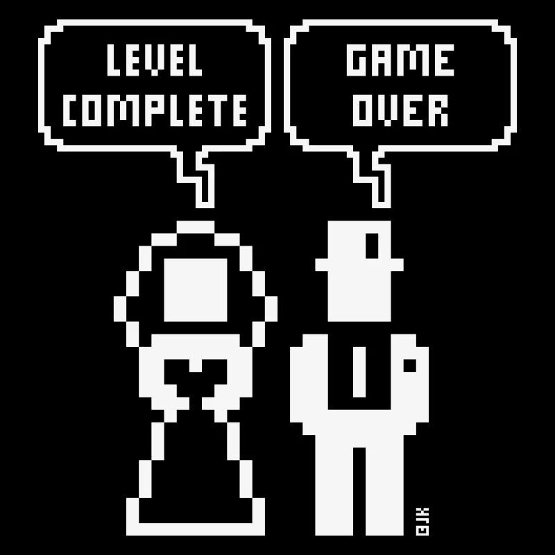 Level Complete – Game Over (JGA / Pixel / Bold W)