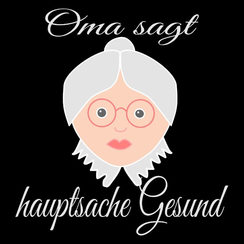 Devise de santé humoristique avec le visage de la grand-mère